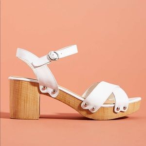 Silent D Byron Platform Clog Sandal Heels White